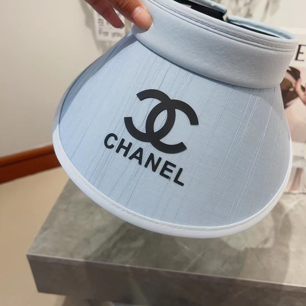 Chanel Logo Light Blue Sun Visor